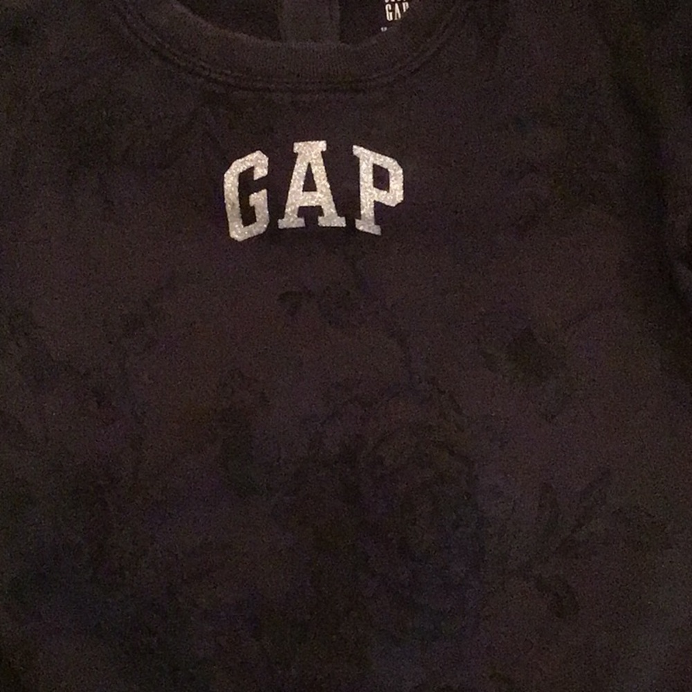 GAP Black Floral-Embossed Ruffle Sweatshirt - Picture 3 of 3
